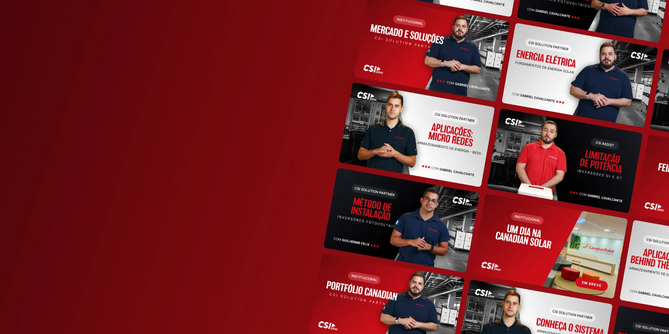 Imagem de fundo do CSI Plus com vários videos